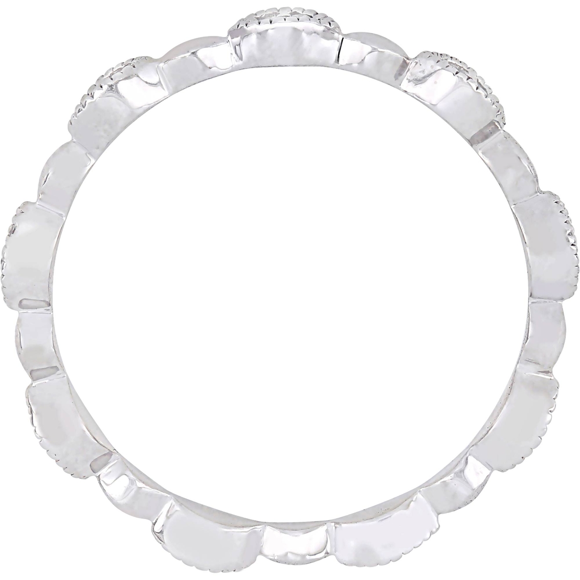 1/10 CT TW Diamond Eternity Ring in 10k White Gold - Image 3 of 4