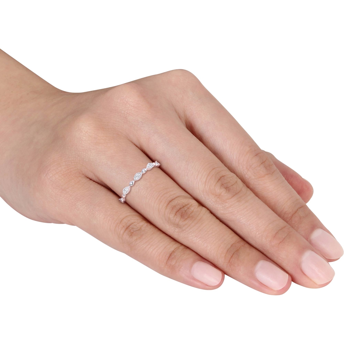 1/10 CT TW Diamond Eternity Ring in 10k White Gold - Image 4 of 4
