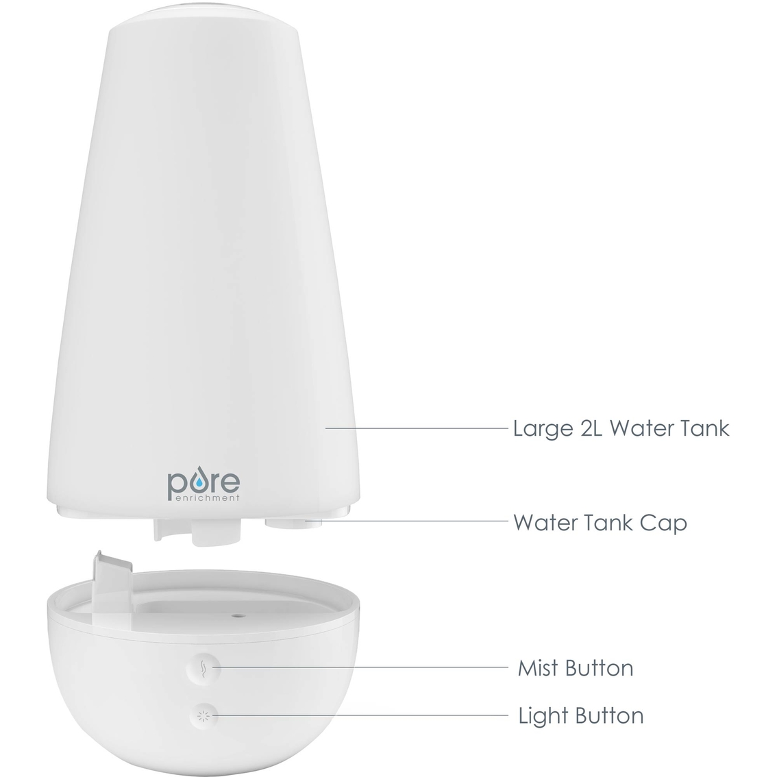 Pure Enrichment PureSpa XL 3-In-1 Aroma Diffuser Humidifier and Mood Light - Image 3 of 6