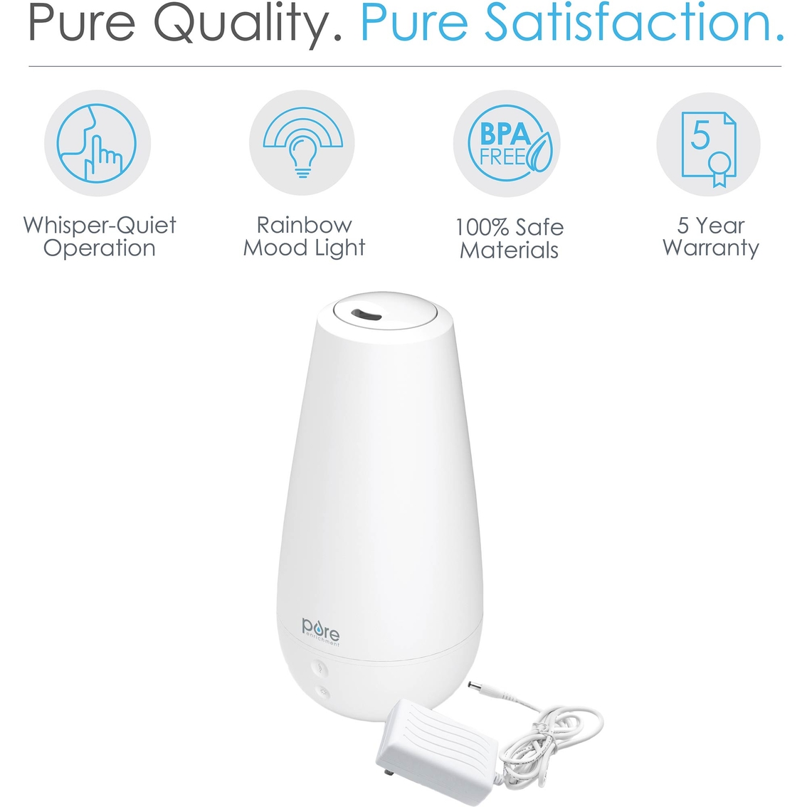 Pure Enrichment PureSpa XL 3-In-1 Aroma Diffuser Humidifier and Mood Light - Image 4 of 6