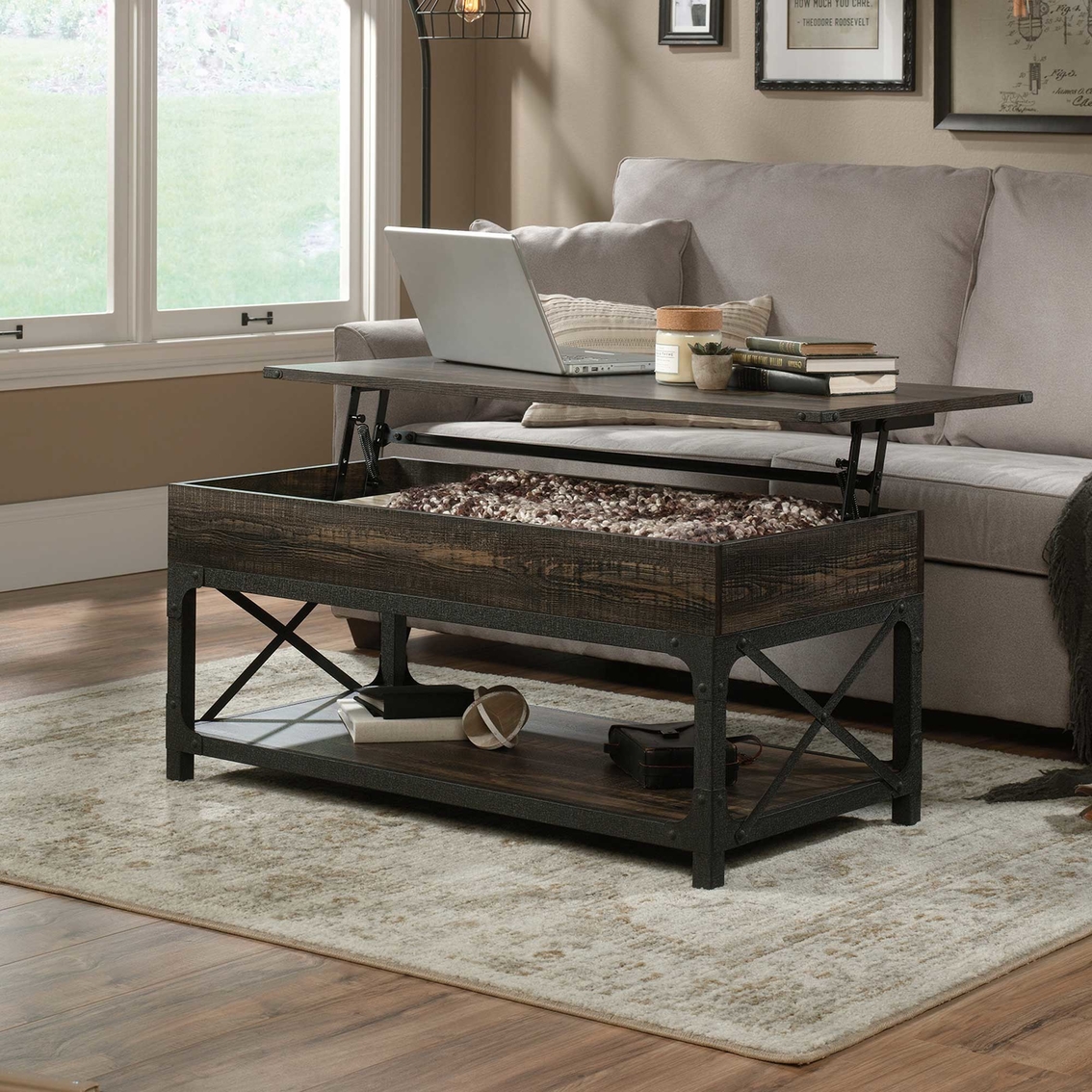 Sauder Steel River Lift Top Coffee Table - Image 2 of 10