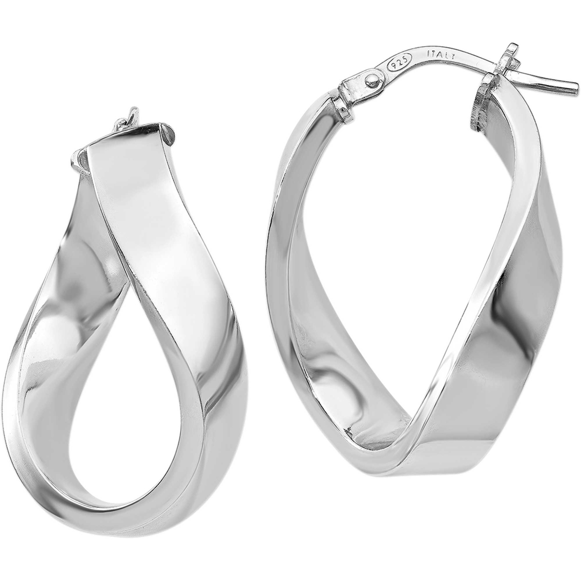 Sterling Silver Polished Twisted Hoop Earrings - Image 2 of 2