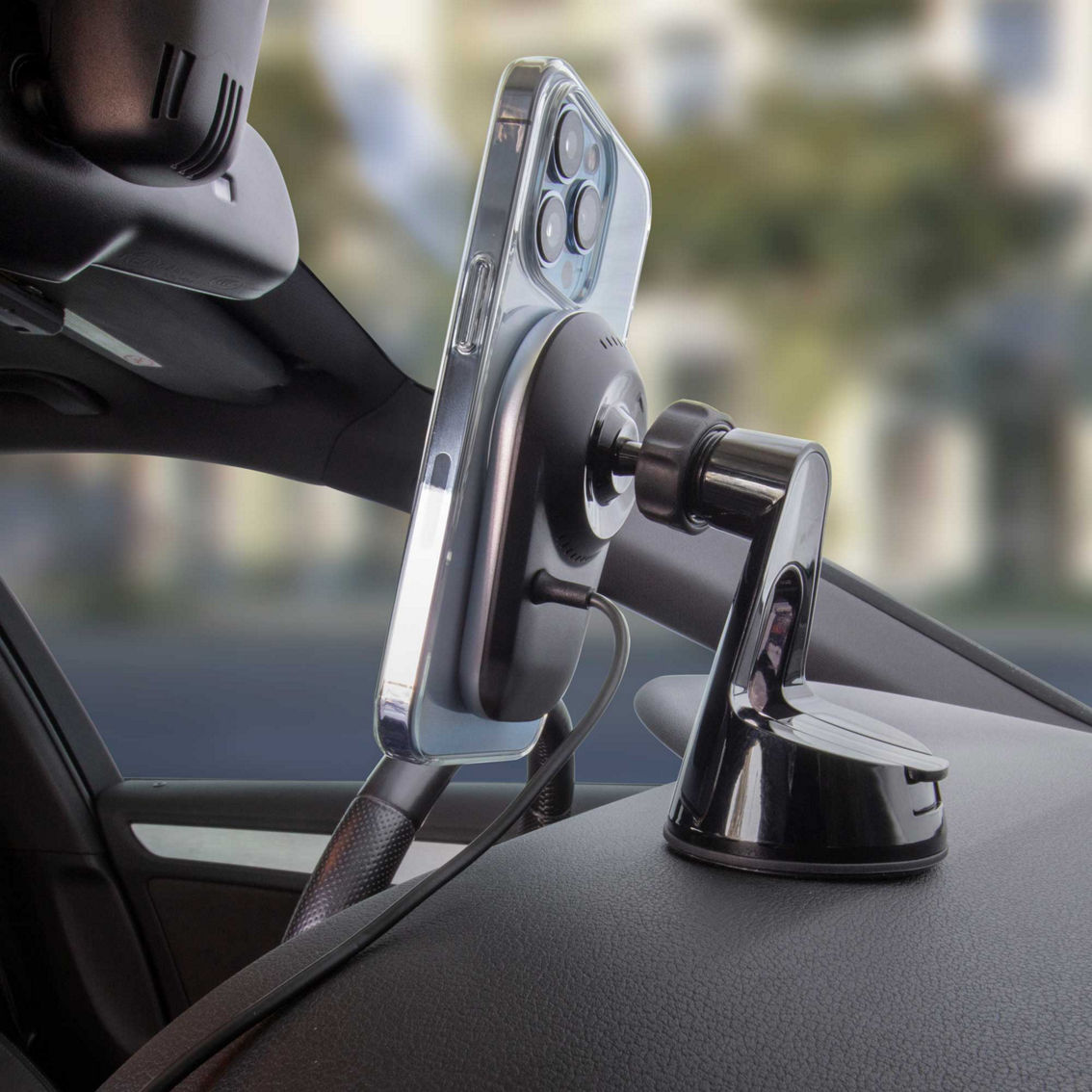 Scosche MagicMount Pro Charge5 MagSafe Wireless Charging Window/Dash Phone Mount - Image 3 of 6