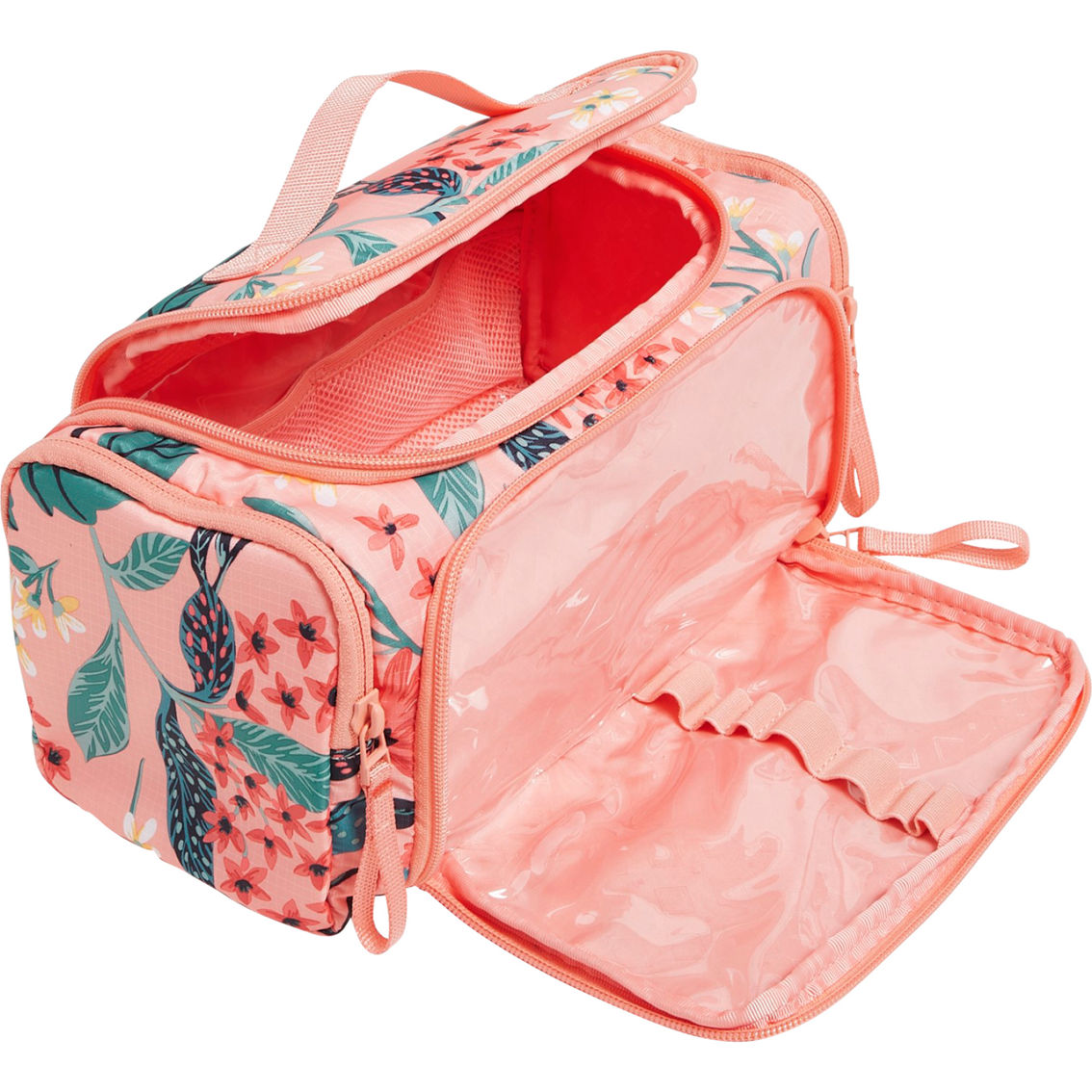 Vera Bradley Large Travel Cosmetic, Paradise Bright Coral - Image 3 of 3