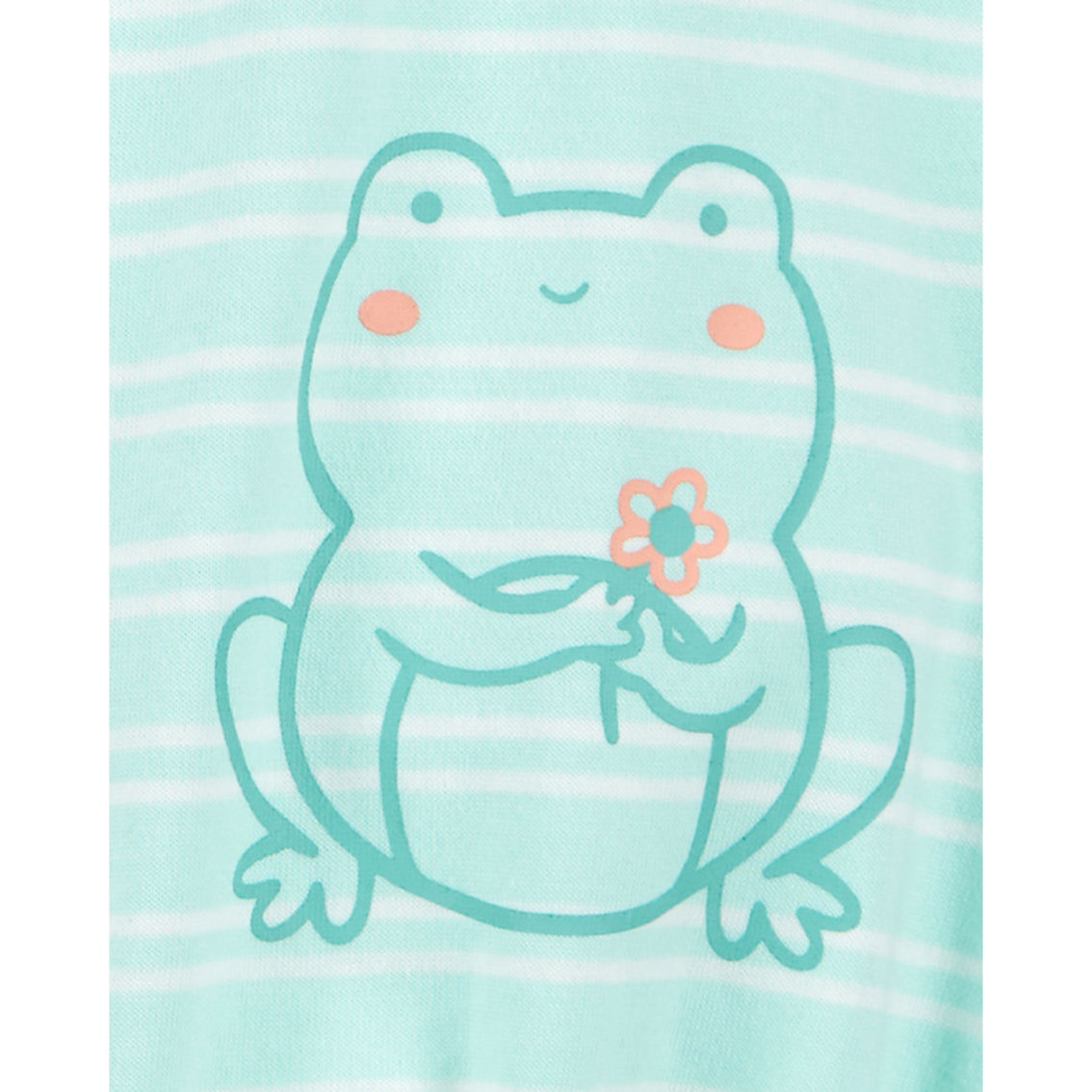 Carter's Baby Girls Striped Frog Cotton Romper - Image 2 of 2