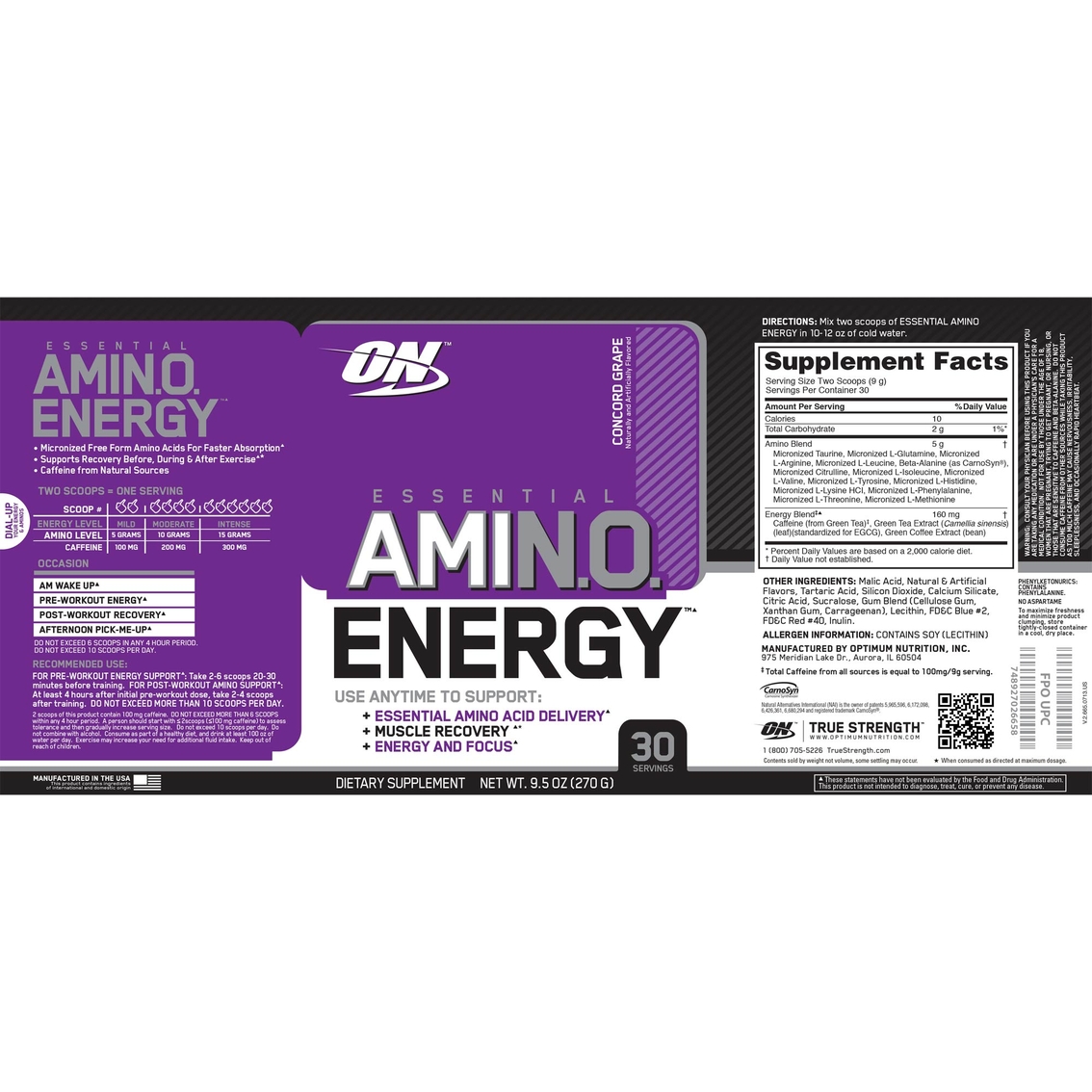Optimum Nutrition Essential Amino Energy, 30 Servings - Image 2 of 2