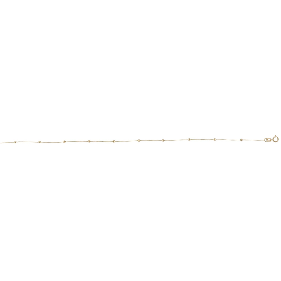 14K Yellow Gold Diamond Cut Bead Anklet - Image 2 of 3