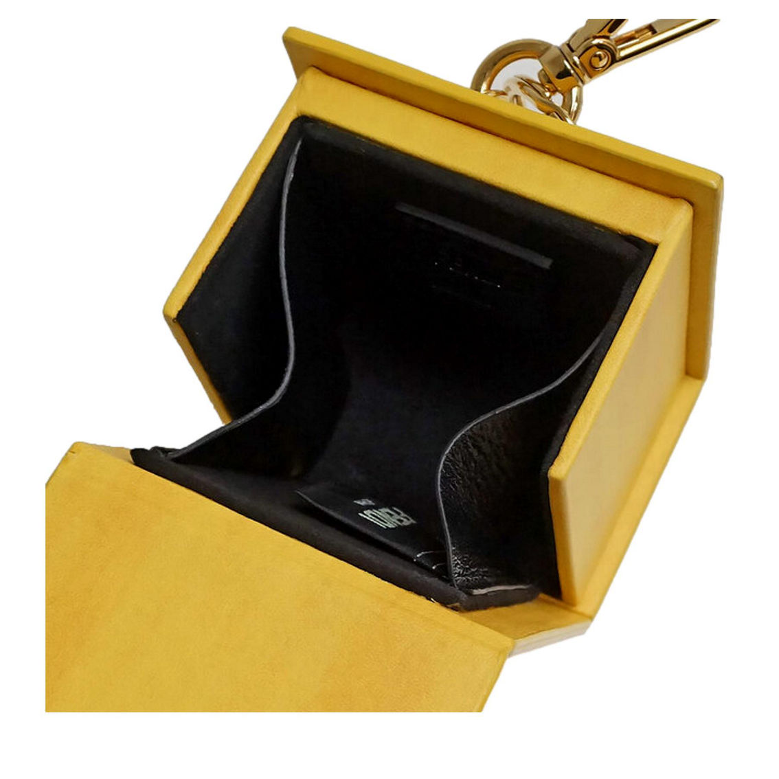 Fendi Roma Mini Box Yellow Leather Key Ring Charm (New) - Image 2 of 5