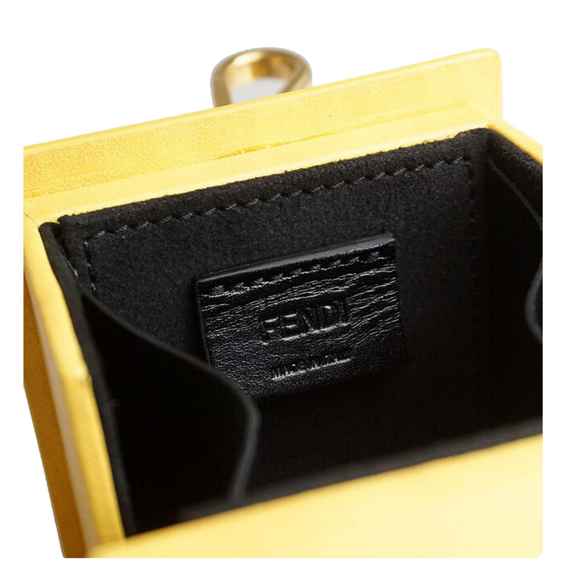Fendi Roma Mini Box Yellow Leather Key Ring Charm (New) - Image 5 of 5