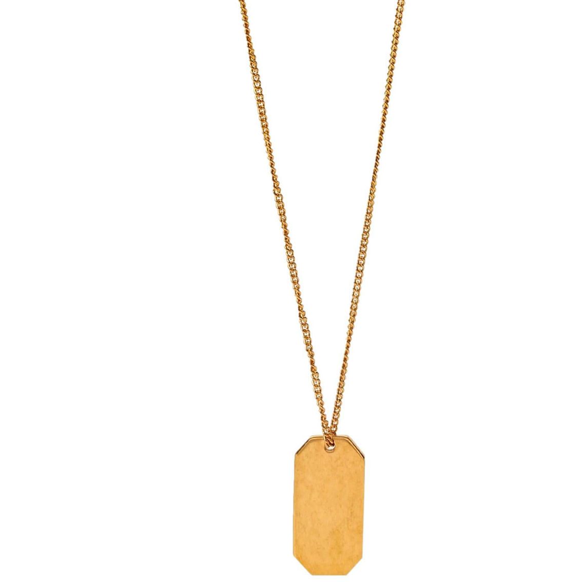 Saint Laurent Military Tag Pendant Necklace Brass Gold (New) - Image 2 of 4