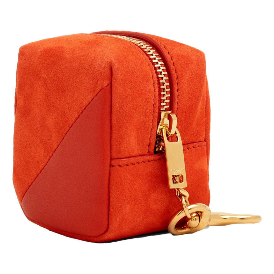 Saint Laurent Jamie YSL Keyring Cube Orange Suede Leather (New) - Image 2 of 4