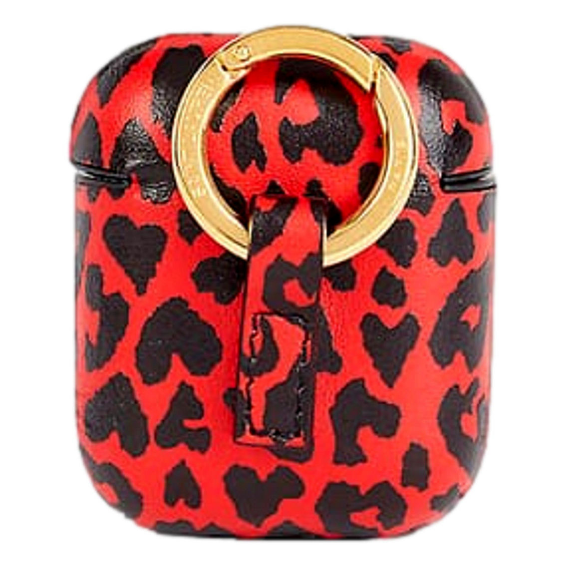 Saint Laurent Leopard Print Black and Red Leather Airpods Case (New) - Image 5 of 5