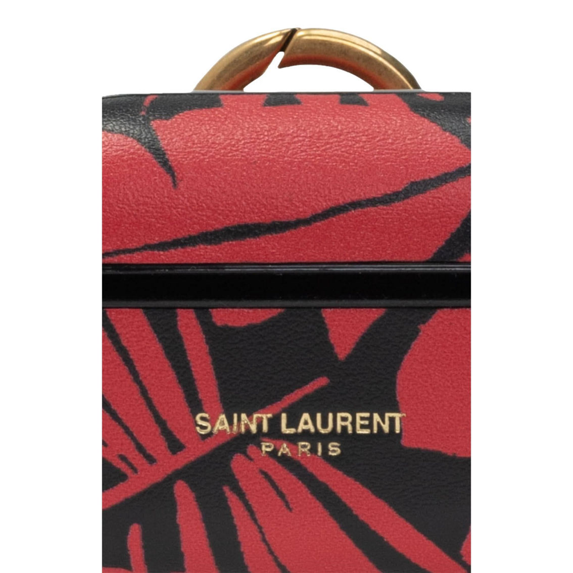 Saint Laurent Abstract Print Black and Red Leather Airpods Pro Case (New) - Image 2 of 4