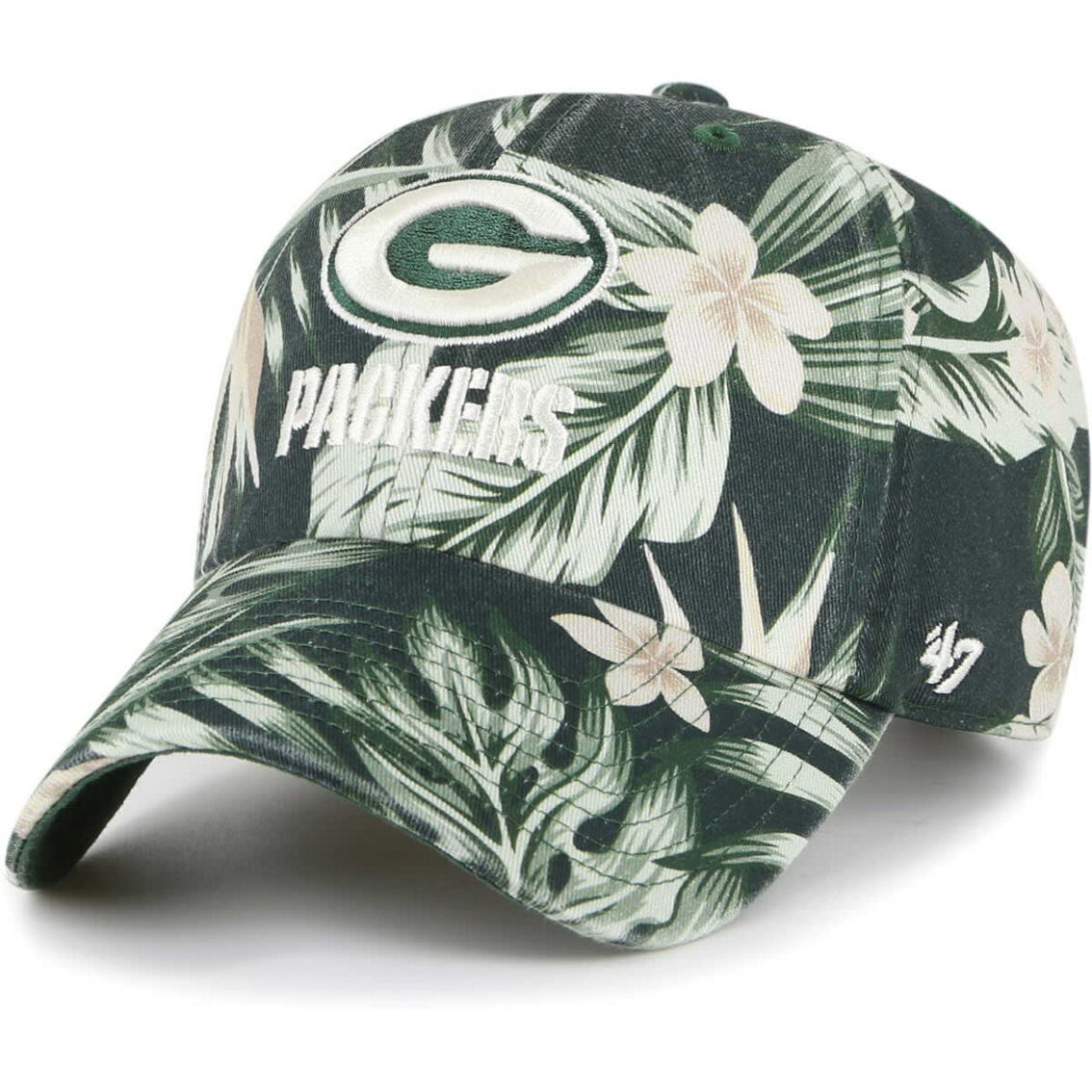 '47 Men's Green Green Bay Packers Tropicalia Clean Up Adjustable Hat - Image 2 of 3