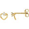 Karat Kids 14K Yellow Gold Heart Cubic Zirconia Earrings - Image 1 of 3