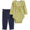 Carter's Baby Girls Floral Bodysuit and Pants 2 pc. Set - Image 1 of 2