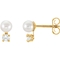 Karat Kid 14K Yellow Gold Pearl and Cubic Zirconia Earrings - Image 1 of 3