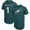 Majestic Threads Men's Threads Jalen Hurts Midnight Green Philadelphia Eagles Player Name & Number Tri-Blend Slim Fit Hoodie T-Shirt - Image 1 of 4
