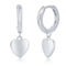 Bella Silver Sterling Silver Heart Charm Huggie Hoop Earrings - Image 1 of 2
