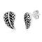 Bella Silver Sterling Silver Oxidized Leaf Design Stud Earrings - Image 1 of 2