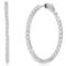 Brilliance Sterling Silver 35mm Inside-Outside Round CZ Hoop Earrings - Image 1 of 2