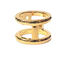 Fendi First Gold Finish Metal and White Crystal Small Fashion Ring (New) - Image 2 of 3
