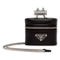 Prada Triangle Saffiano Black Leather Mini Airpods Case with Chain (New) - Image 1 of 4