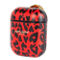 Saint Laurent Leopard Print Black and Red Leather Airpods Case (New) - Image 3 of 5