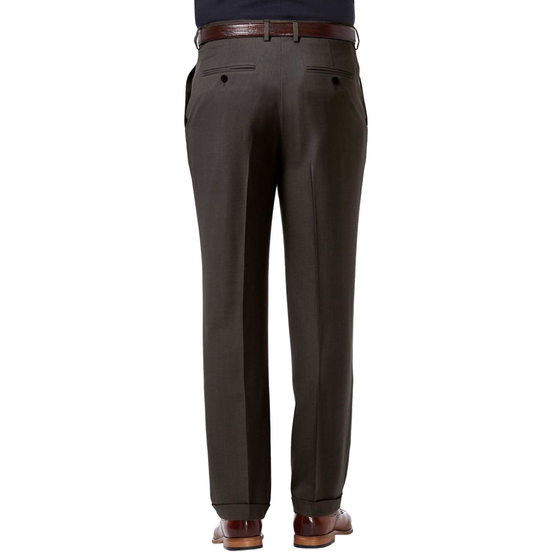 Haggar Premium Comfort 4 Way Stretch Classic Fit Pleat Front Pants - Image 2 of 5